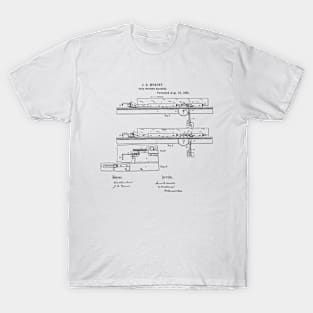 Type Writing Machine Vintage Patent Hand Drawing T-Shirt